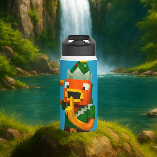 Gourde RJ isotherme couleur (bleu) en acier inoxydable